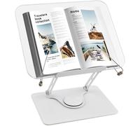 Mevronisshop-Support De Livre Pour La Lecture, Repose Livre Avec Base Pivotante À 360° Et Clips, 4,4-39 Cm Réglable Pupitre De Lecture En Acrylique, Pliable Lutrin De Lecture Porte Livre Pour Recette