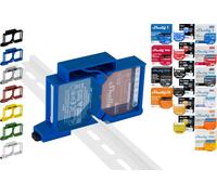 MEVRONISSHOP-Support de rail DIN « Dual » pour 18 shellys : 1 Gen3, 1PM Gen3, 2PM Gen3, i4 Gen3, Plus 1, Plus 1PM, Plus 2PM, Plus i4, Plus 0-10 V, Wave 1PM, Wave 2PM, Wave Shutter, Wave i4 (bleu prim