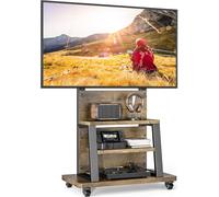 MEVRONISSHOP-Support de télévision Roulant avec roulettes pour écrans de 32 à 75 Pouces, Support TV Roulette et Grand Espace de Stockage ¿ Support TV sur Pied réglable en Hauteur, avec Une capacité M