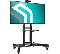 MEVRONISSHOP-Support TV roulettes pour 40-70 Pouces, Support Tele Professionel Charge Max 55 kg, Support TV sur Pied avec roulettes Max VESA 600x400, Pied TV Roulette Mobile Hauteur Réglable Noir TS1