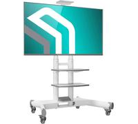 MEVRONISSHOP-Support TV roulettes pour 40-70 Pouces, Support Television Professionnel Poids de 60,5 kg, Chariot Télé Mobile Max VESA 600x400, Support TV sur Pied avec roulettes Reglable Blanc TS1552-