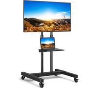 MEVRONISSHOP-Support TV sur Pied pour Téléviseurs Ecran LCD LED Plasma 32-80 Pouces, Chariot Meuble TV Mobile Peut être Incliné de ±15°, Réglable en Hauteur, Portant 50kg, Max VESA 600x400 mm