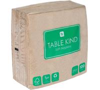 Mevronisshop-Table Kind Lot De 100 Serviettes En Papier Souple Recyclé, Serviettes De Table Jetables Marron, Traiteur Et Usage Quotidien, Ecologique, Kraft Non Blanchi, Compostable, Fabriqué En Ue,