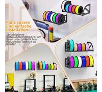 MEVRONISSHOP-tagère de Stockage Filament Imprimante 3D, 2 Pièces Support de Bobine Filament Métal de Montage Mural, Étagère Murale pour Stockage Filament PLA pour Maison Bureau L'atelier