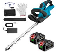 MEVRONISSHOP-Taille haie Batterie, 55 cm cisaille a Gazon sans Fil avec Batterie 2X 3000mAh, Longueur de Coupe de 56 cm, espacement des Dents de 15 mm, Taille-Haies électriques pour Jardin et pelouse