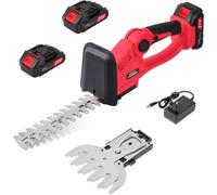 MEVRONISSHOP-Taille-haie sans Fil Cisaille Electrique: Cisaille à Gazon sur Batterie Rechargeable, 2 * 2000mAh, 2 Lames, Taille Haie Batterie pour Jardin, pelouse