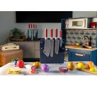 Mevronisshop-Tanner - Le Petit Marchand Deco ¿ F. Lot De 4 Couteaux Épais En Bois Avec Bloc À Couteaux (Dimensions : 18,5 X 9 X 28,5 Cm, Matériau : Bois Certifié Fsc) 0507.3