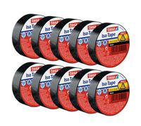 MEVRONISSHOP-tesa Isoler Ruban Adhésif pour l'Isolation, le Cerclage et la Fixation de Câbles Électriques jusqu'à 6000 v ¿ Câbles Audio, Vidéo et Alimentation ¿ Ignifuge ¿ 10 m x 15 mm ¿ Noir - Lot d