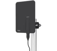 MEVRONISSHOP-TMANT015 Antenne TV d'intérieur ou d'extérieur avec amplificateur intégré 40 DB, Ultra compacte, Orientation 360°, Montage Mural ou mât et résistante aux intempéries