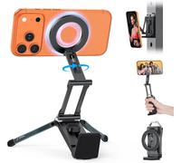 MEVRONISSHOP-TP02 Aluminium Trépied Magnétique pour Téléphone, Rotation à 360° Tripod pour MagSafe, Adapté au Salle de Sport, Vlog, Avion & Gadgets de Voyage, pour iPhone 17/16/15/14 Pro Max Air, Noi