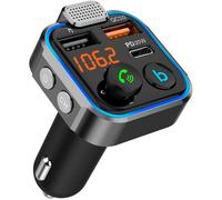 MEVRONISSHOP-Transmetteur FM Bluetooth - 3 Ports de Chargement : x2 USB QC3.0 + x1 PD 3.0 Type C 20W, Fonction Mains Libres, Annulation du Bruit, Chargement Rapide, Bouton B : Hi-FI Deep Bass (Haut-P