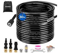 MEVRONISSHOP-Tuyau de Nettoyage Haute Pression 30M, 400 Bar/5800 PSI, Compatible Kärcher K2 K3 K4 K5 K6 K7, Lavor, Bosch, Parkside - Kit Nettoyage Pro avec 2 Buses et 3 Adaptateurs pour Usage Domesti