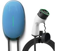 Mevronisshop-Type 2 Wallbox Pour Vehicule Electrique, 7,2kw Monophasé 32a Borne De Recharge Avec Câble De 6m, Station De Recharge Pour Véhicules Électriques À Domicile, Étanchéité Ip66 Bleu
