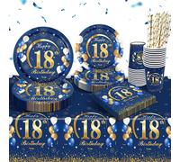 Mevronisshop-Vaisselle De Fête Assiette Jetable, Nappe Pour Anniversaire 18 Ans