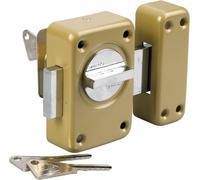 MEVRONISSHOP-Verrou de porte Bouton/Cylindre V136 V5 - Ouverture à Bouton intérieur, Clé extérieur - Cylindre ø 23 mm, Longueur 45 mm, 5 goupilles - Pêne réglable de + ou - 10mm sans démontage - 3 cl