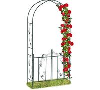 Mevronisshop-Vert Foncé Arche De Rosiers Porte, Arcade, Treillis Plantes Grimpantes, Tuteur Métal, 230 X 113,5 X 36,5 Cm
