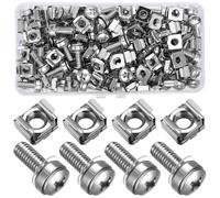 MEVRONISSHOP-Vis et Ècrous à Cages pour Armoires Réseau, 110 Pcs/55 Set M6x20MM Écrous et Vis pour Cage pour Baie de de Serveur en Rack, Armoires de Serveurs, Écrous et Boulons Captifs