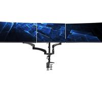 MEVRONISSHOP-Vivo Support Écran PC Triple Articulé à Gaz pour 3 Écrans jusqu'à 32 Pouces, Support de Bureau Robuste avec Fixation Pince en C et ?illet, Entièrement Réglable, Noir, STAND-V300G