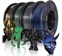 MEVRONISSHOP-YOUSU PLA Glitter Silk 1.75mm, Filament PLA pour imprimante 3D, paillettes multicolores Galaxy Sequins Colour Series, 4x250g/rouleau, 1kg total, Précision dimensionnelle +/- 0.03mm