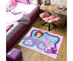 Mevsim Store Produit sous Licence Disney - Sofia The First Tapis de Jeu 133x95 cm - Rose - Tapis - Tapis de Jeu pour Chambre d'enfant Accueil - Design décoratif, Spécial, Tapis de Jeu antidérapant