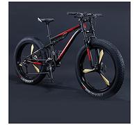 MEVZHH 26 Pouces Vélos de Montagne Adultes Garçons Filles Gros Pneu Mountain Trail Antidérapant Vélos Hroute Noir 5 A Parlé/Noir 3 A Parlé/27 Vitesse
