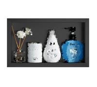 MEVZHH 304 Acier Inoxydable Douche Mur Monté Armoire de Stockage Salle Den Étagère Métallpartition Élégante Pour L'Hôtel & Maison Finition Argent/Noir/24 * 35 * 8Cm-9,5 * 14 * 3In