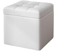 MEVZHH Banc Rembourré Espace de Stockage Canapé Tabouret Pouf Tabouret Dressing Table Cube Chaussures Banc Poitrine Banc Cuir Tissu Pied-Pied Jambes En Bois Salon/Weiß/Une Taille