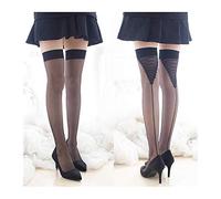 MEVZHH Basants de Soie Ultra-Minces Basants Hauts Bords de Dentelle Womens Antidérapant Sur Le Genou Basants de Soie Noirs Jambes Ceinture de Jarret/C. B/E Taille