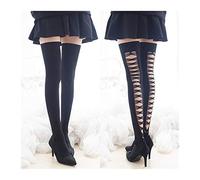 MEVZHH Basants de Soie Ultra-Minces Basants Hauts Bords de Dentelle Womens Antidérapant Sur Le Genou Basants de Soie Noirs Jambes Ceinture de Jarret/Moyen/E Taille