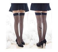 MEVZHH Basants de Soie Ultra-Minces Basants Hauts Bords de Dentelle Womens Antidérapant Sur Le Genou Basants de Soie Noirs Jambes Ceinture de Jarret/A/E Taille