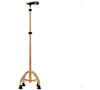 MEVZHH Bâtons À Pied, Bâtons Béquilles En Alliage D'Alumibâton À Pied Béquilles Antidérapantes Quatre Coins Quatre Griffes Bâton À Pied Marcheur de Hauteur Réglable Pourrsonnes Âgées Handicapées (Jaun