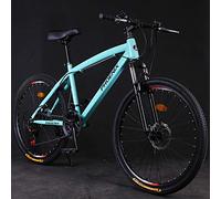 MEVZHH Bicycle de Montagne À Queue Dure 26 Pouces Adultes Femmes, 21/24/27 Vitesse Filles Bicycle de Montagne Avec Freins À Disque Mécaniques, All Terrain Trails, Cadre En Acier Au Carbélevé/Vert/24 V