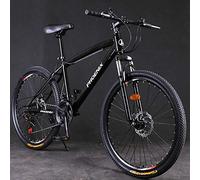 MEVZHH Bicycle de Montagne À Queue Dure 26 Pouces Adultes Femmes, 21/24/27 Vitesse Filles Bicycle de Montagne Avec Freins À Disque Mécaniques, All Terrain Trails, Cadre En Acier Au Carbélevé/Noir/21 V