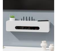 MEVZHH Boîte de Stockage de Routeur Sans Fil Enclosure Wi-Fi Caché Gestion Du Câble D'Étagère Multimédia Flottant Pour La Chambre À Coucher Et Le Salon Avec Modem (Gris 100Cm 39.4In)/Blanc/70 Cm/27,5