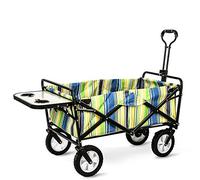 MEVZHH Camions Mobiles À Main Pliant Et Portable, En Plein Air Quatre Roues, Pique-Nique, Supermarché, Pêche, Magasins D'Épicerie, Panier de Camping, Panier Avec Table, Table de Queue Pliable Trolleys