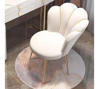 MEVZHH Chaise de Vanité Rose Velours Pour Salle de Maquillage Chaise D'Accent Élégante Avec Jambes En Métal Table de Vestiaire Banc Pour Chambre Salon Fauteuil Confortable/Blanc