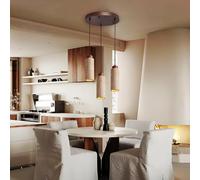MEVZHH Chandeliers,À Ampoule de Style Sabi, de Restaurant de Style Japonais,À Ampoule En Pierre de Grotte Jaune,À Ampoule Pour Bar Ou Comptoir de Salon,À Ampoule Décorée En Crème, Ajustable/3 Têtes B