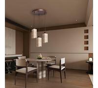 MEVZHH Chandeliers,À Ampoule de Style Sabi, de Restaurant de Style Japonais,À Ampoule En Pierre de Grotte Jaune,À Ampoule Pour Bar Ou Comptoir de Salon,À Ampoule Décorée En Crème, Ajustable/3 Têtes A