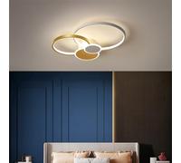 MEVZHH Chandeliers, Plafonnier Led Amovible Pour Salon Doré, Moderne Rond Créatifnsion Pour Chambre Bureau Salle À Manger,De Plafond Dorée Avec Télécommande, Industrielmaliste 58Cm