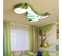 MEVZHH Chandeliers, Plafonnier Led Pour Chambre D'Enfant Avec Télécommande Et Fonction Dimmer, Led Créatif Avec Dinosaux Pour Garçons Et Filles, Diamètre 48 Cm, Vert