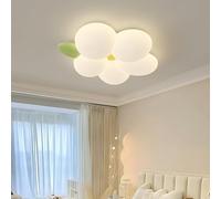 MEVZHH Chandeliers, Plafonnier Ledenfantplafond Floral Plafonnier Avec Télécommande Chambre Enfant Chambre À Coucher Salle de Séjour Chambre Filles Nursery Décoration Créative Feuilles Vertes Diamètre