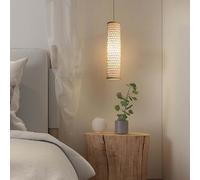 MEVZHH Chandelierss À Ampoules de Table Pour Cuisines Main-Tissées En Bambou Rattan, Housse E27Spensses Pour Chambre, Salon, Plafond,S Pour Lit, Éclairage Pour Maison de Thé, Bambou, Bar, Café, Club