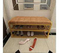 MEVZHH Changer Banc Multifonctionnel 2 Couches Chaussures Rack Repos Tabouret Assis Porte Ménage Moderne Simple Fer Art Entrée Banc/C/80 * 35 * 45 Cm