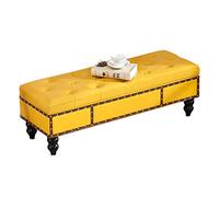 MEVZHH Changer Chaussure Banc Canapé Tabouret Lit Tabouret Magasin de Chaussures Banc de Chaussures Tabouret Long Entretien Tabouret Entrée Salon Magasin de Vêtements/Jaune/90 * 40 * 40Cm