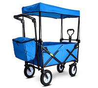 MEVZHH Chariot de Camions Mobiles À Main Foldiportable Shoppicart Outdoor Four-Wheel Chariot Multi-Fonction Campifishitrailer Chariots de Supermarché Portables Ménagers/C. B