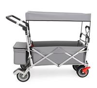 MEVZHH Chariot de Chariot de Campichariot de Chariot de Jardin Pliant Wagon Lourd Avec Baldouin Pour Camion de Traction de Plage de Campiextérieur Avec 4 Roues Transport Extérieur/Gris