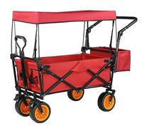 MEVZHH Chariot de Chariot de Campiwagon D'Utilité Pliable Chariot de Main de Traction Portable Pliable Avec Couverture Amovible Pour Le Shoppiplage Campitransport Extérieur/C. B