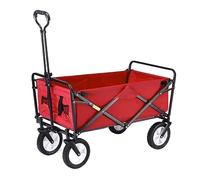 MEVZHH Chariot de Chariot de Campiwagon Pliant Chariot de Chariot de Jardin Lourd Avec 4 Roues Chariot D'Achat Pour Campien Plein Air Plage Supermarché Transport En Plein Air/Rosso