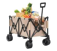 MEVZHH Chariots, Chariot de Wagon Pliant Wagon de Plage Chariot Pliant Pliable Grand Panier Portable Avec Roues Poignée Réglable Et Porte-Boissons Pour Le Jardin Commerçant Jardin de Jardin En Plein A