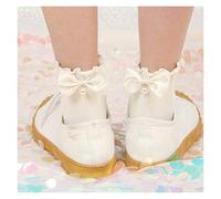 MEVZHH Chaussettes Courtes En Dentelle Àrles D'Arc,Chaussettes Courtesprincesse À Rayures Verticales En Coton,Womens/Blanc Laitier/E Taille